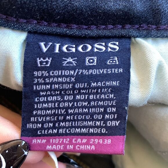 Vigoss Thompson Tomboy Distressed Dark Wash Stretch Classic Fit Jeans Sz 31 - Picture 11 of 11